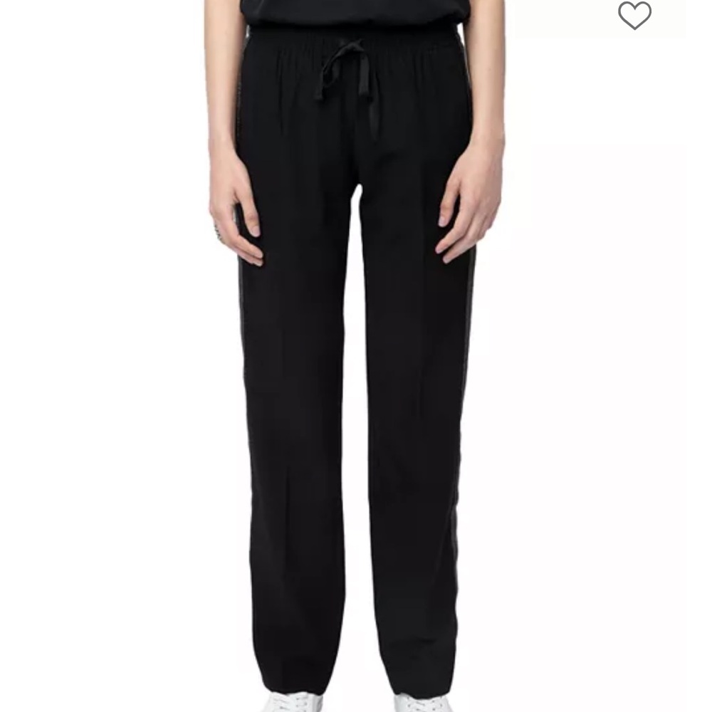 Zadig & Voltaire Pomy Crepe Drawstring Pants - Trackpants - Small - 34